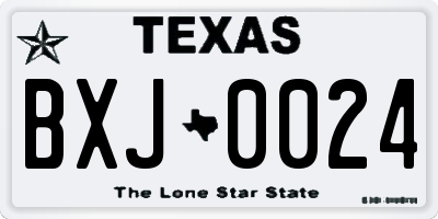 TX license plate BXJ0024