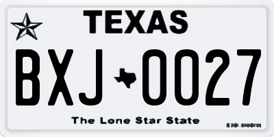 TX license plate BXJ0027