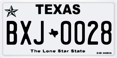 TX license plate BXJ0028