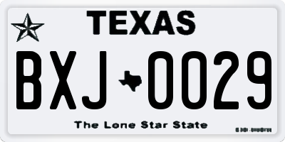 TX license plate BXJ0029