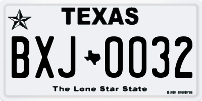 TX license plate BXJ0032