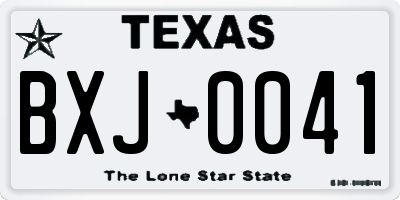 TX license plate BXJ0041