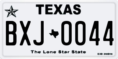 TX license plate BXJ0044