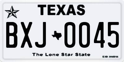 TX license plate BXJ0045