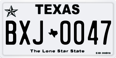 TX license plate BXJ0047