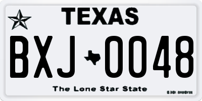 TX license plate BXJ0048