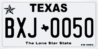 TX license plate BXJ0050
