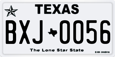 TX license plate BXJ0056