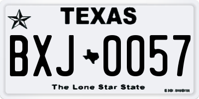 TX license plate BXJ0057