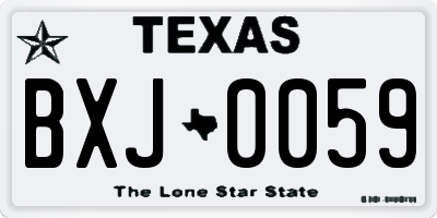 TX license plate BXJ0059