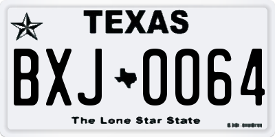 TX license plate BXJ0064