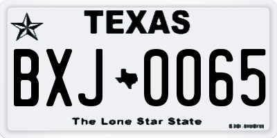 TX license plate BXJ0065