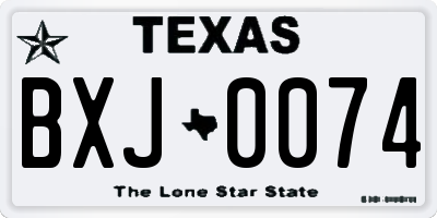 TX license plate BXJ0074