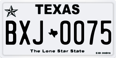 TX license plate BXJ0075