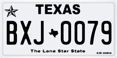 TX license plate BXJ0079