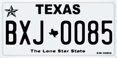 TX license plate BXJ0085