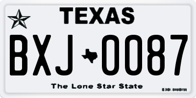 TX license plate BXJ0087