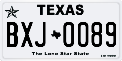 TX license plate BXJ0089