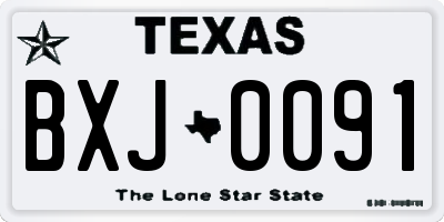 TX license plate BXJ0091