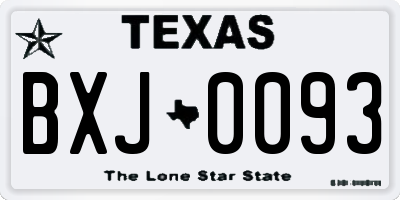 TX license plate BXJ0093