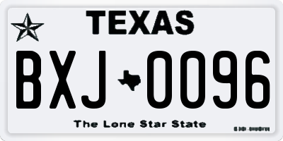TX license plate BXJ0096