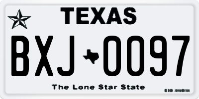 TX license plate BXJ0097