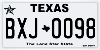 TX license plate BXJ0098