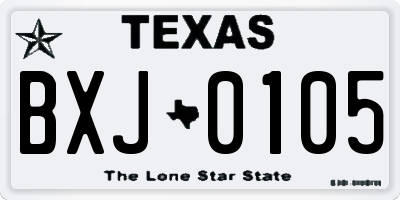 TX license plate BXJ0105