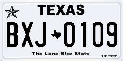 TX license plate BXJ0109