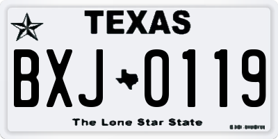 TX license plate BXJ0119