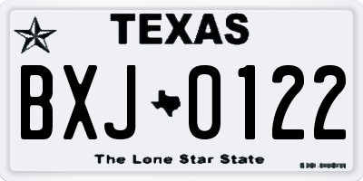 TX license plate BXJ0122