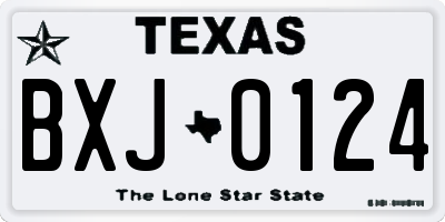 TX license plate BXJ0124