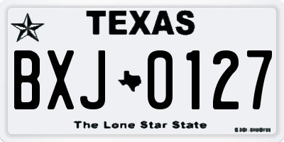 TX license plate BXJ0127