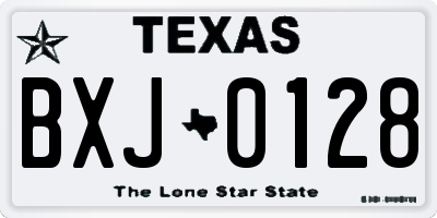 TX license plate BXJ0128