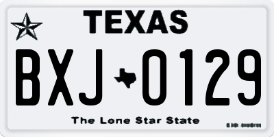 TX license plate BXJ0129