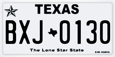 TX license plate BXJ0130