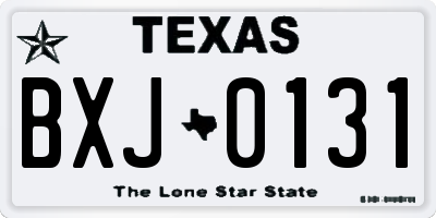 TX license plate BXJ0131