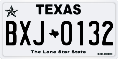 TX license plate BXJ0132