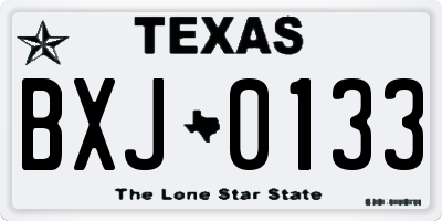TX license plate BXJ0133
