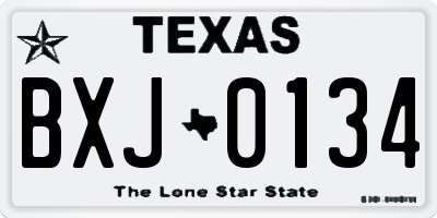 TX license plate BXJ0134