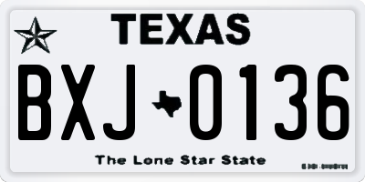 TX license plate BXJ0136