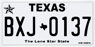 TX license plate BXJ0137
