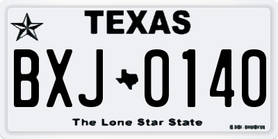 TX license plate BXJ0140