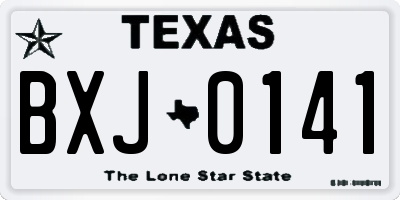 TX license plate BXJ0141