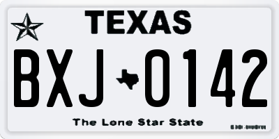 TX license plate BXJ0142
