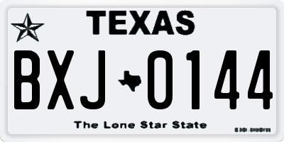 TX license plate BXJ0144