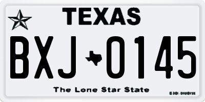 TX license plate BXJ0145