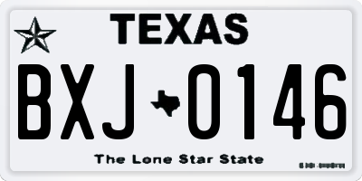 TX license plate BXJ0146