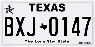 TX license plate BXJ0147
