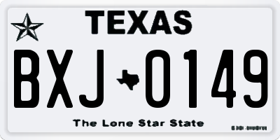 TX license plate BXJ0149